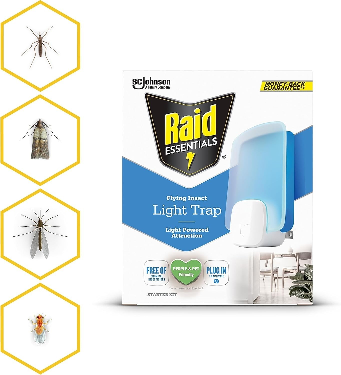 Raid Essentials 2-Pack Insect Trap Refills – Safe, Chemical-Free Light Solution