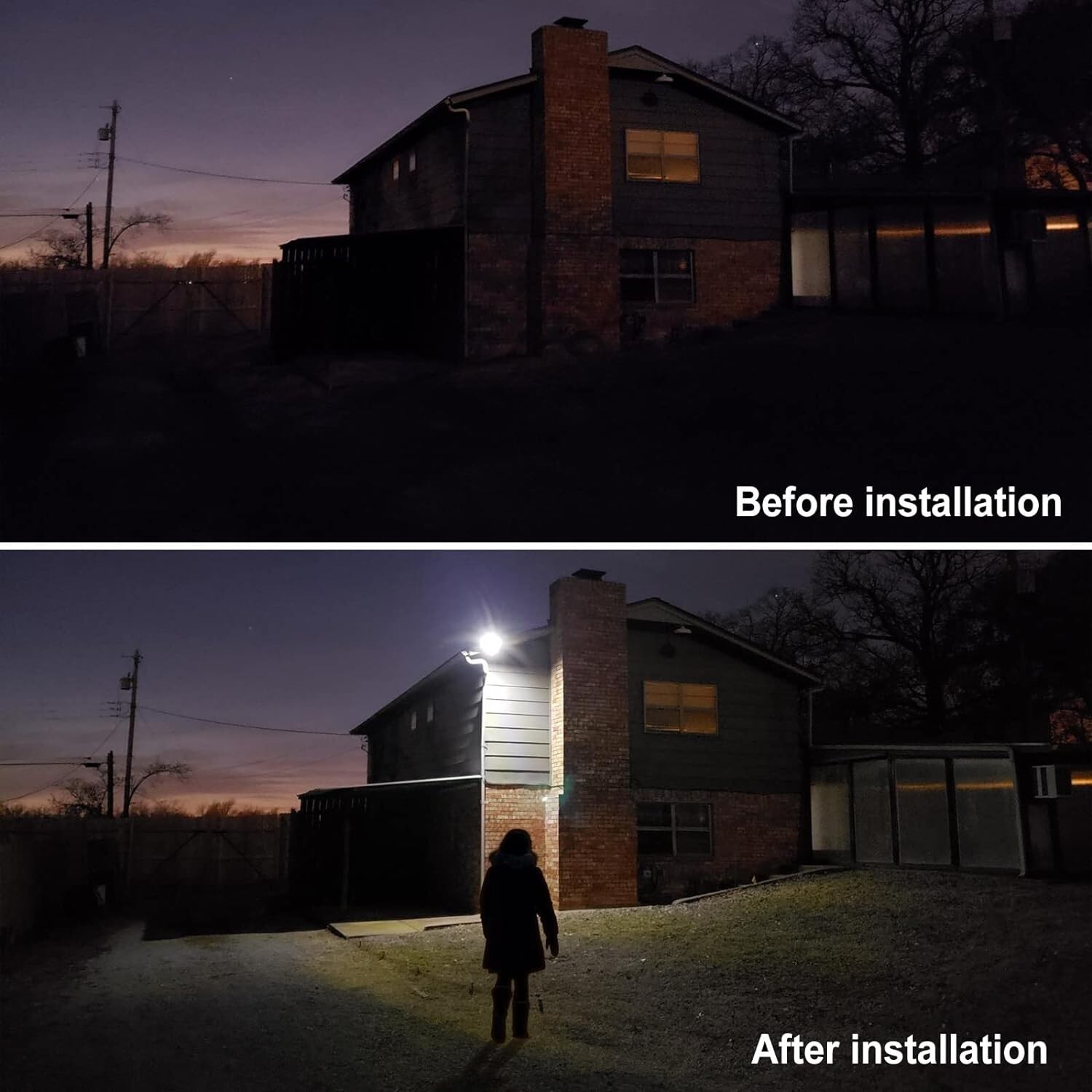 Solar Lights Outdoor, 1000LM 168 LEDs Solar Powered Motion Sensor 4 Pack