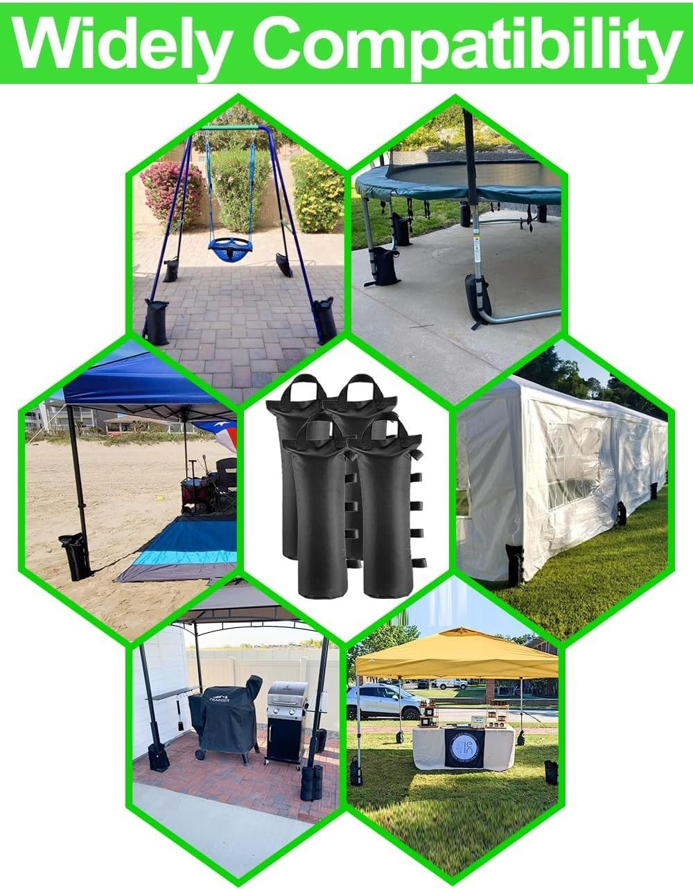 4 Pk 120LBS Extra Large Heavy Duty Canopy Weights Sand Bags for Ez Pop Up Canopy