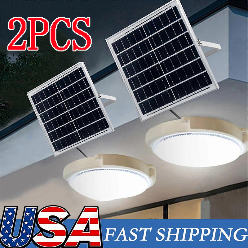 Solar Panel Powered Light Pendant Ceiling Lamp Indoor Outdoor Garden Shed Barn