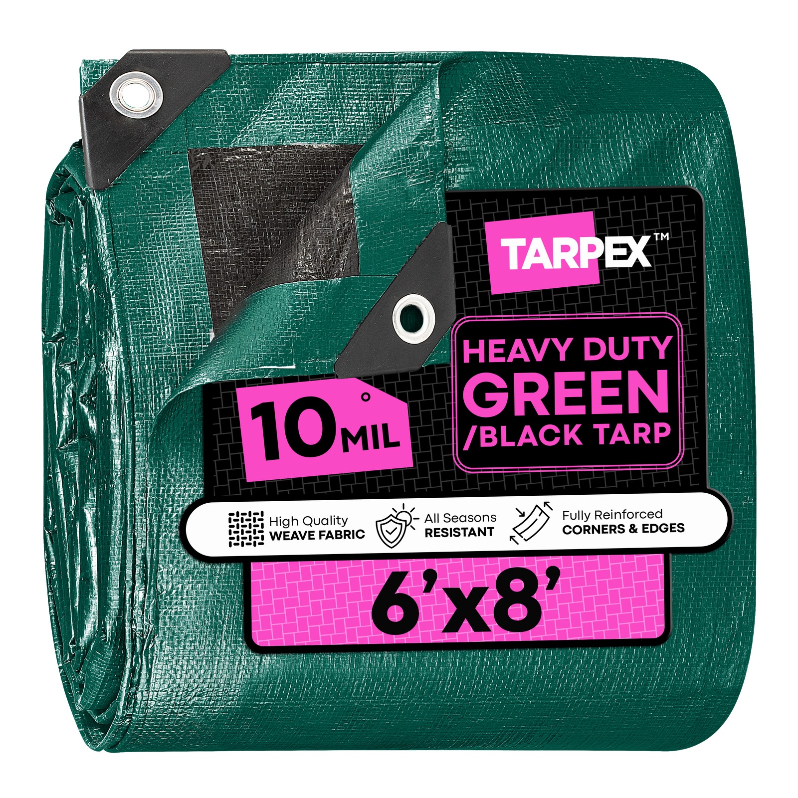 TARPEX – 10 Mil Green Black Heavy Duty Poly Tarp