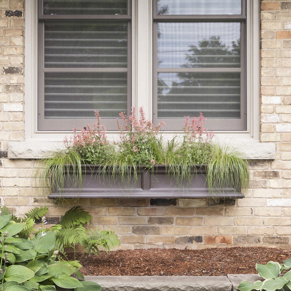 Fairfield 60 in. x 11 in. Self-Watering Espresso Polyethylene Window Box