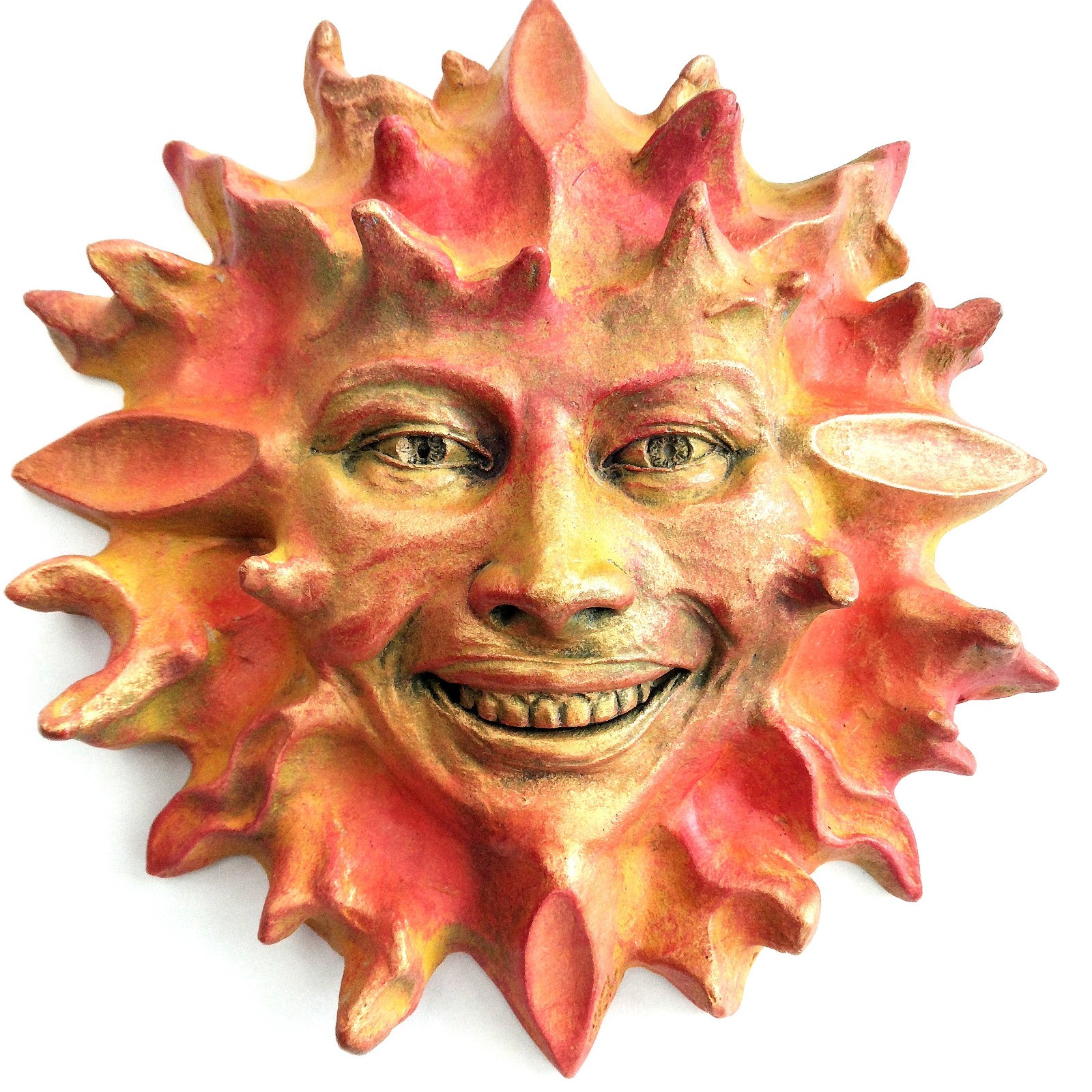 Garden Wall Sun Face Sculpture Collectible Decor, Signed Collectible Artwork