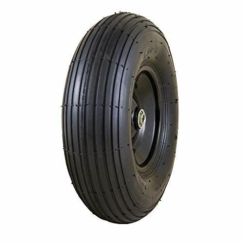 Marathon Easy Fit 13″ Replacement Wheelbarrow Wheel with Adapter Kit, Black