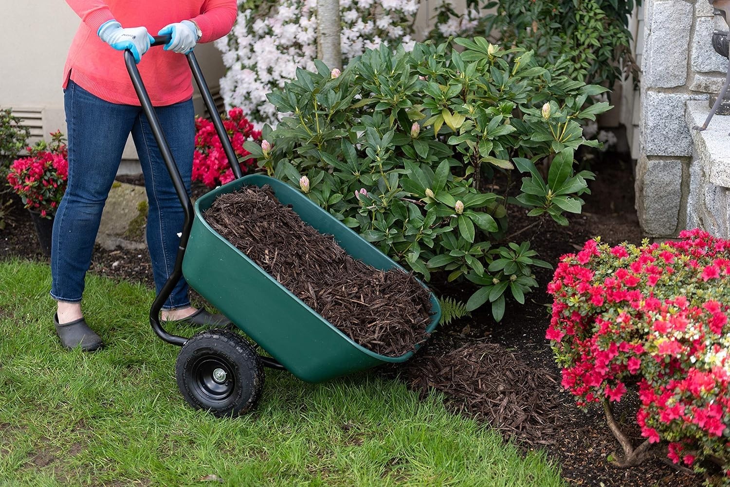 Two Wheel Garden Barrow Wheelbarrow – 300 lb Load Capacity