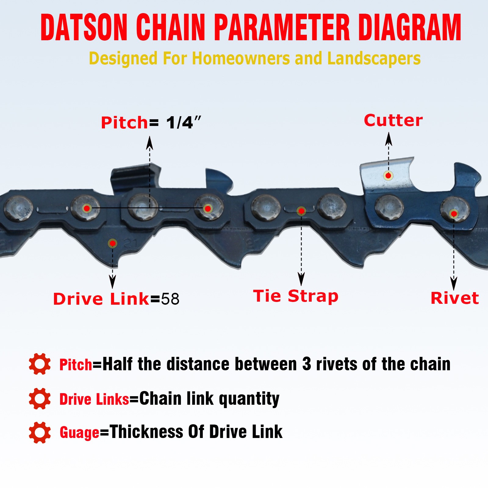 10 in. Pole Saw Replacement Chain for Toro 51870 / 51870T Pole Chain Saw