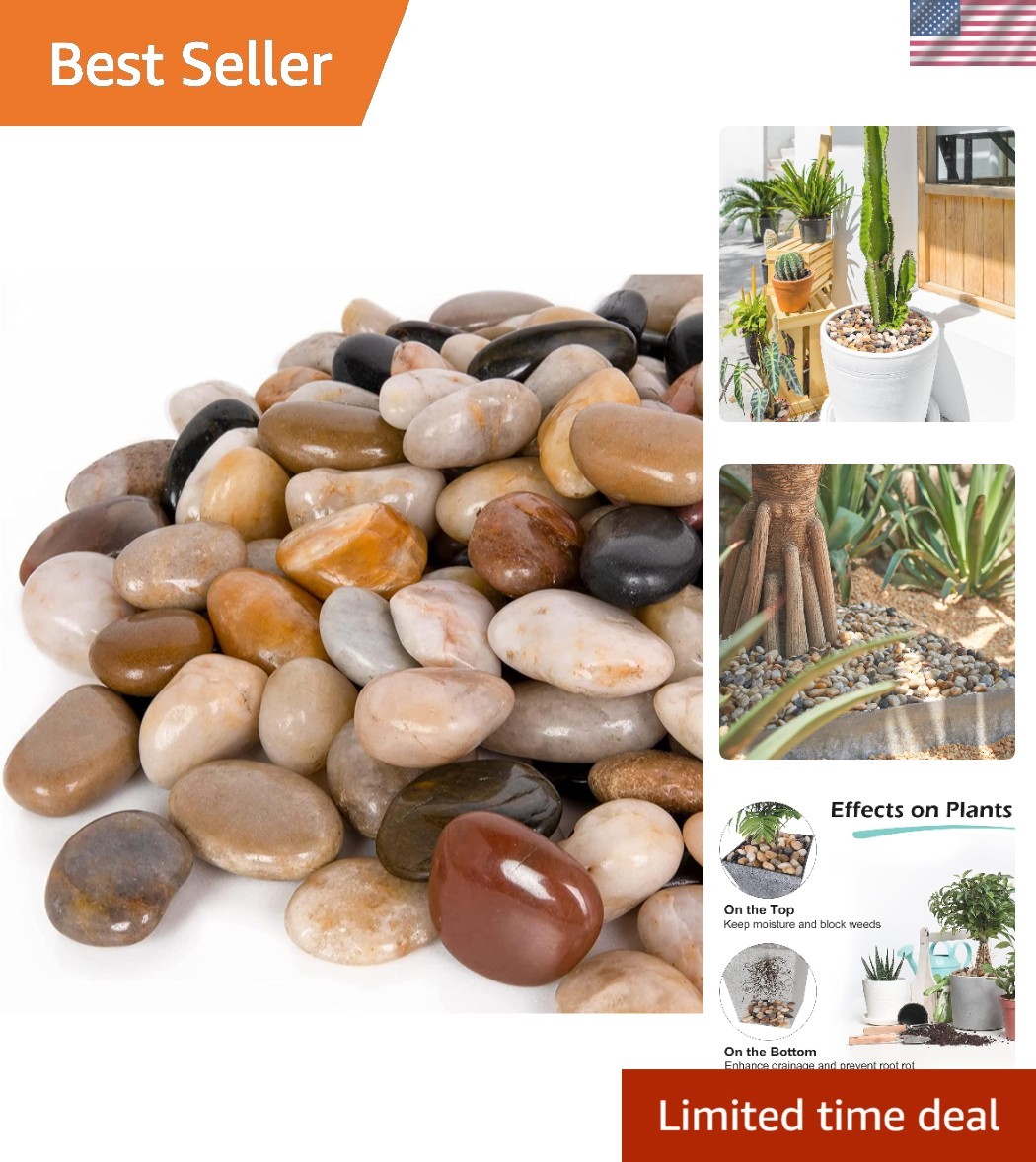 Elegant 15-lb Eco-Friendly River Stones for Landscaping & Crafting Projects