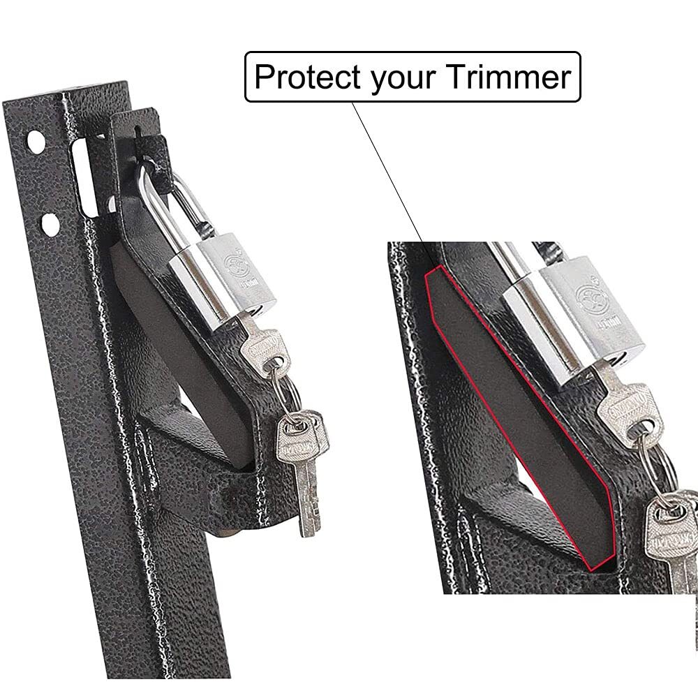 TIEWARDS 3-Place Weeder Trimmer Rack Holder for open Landscape Trailer Lockable