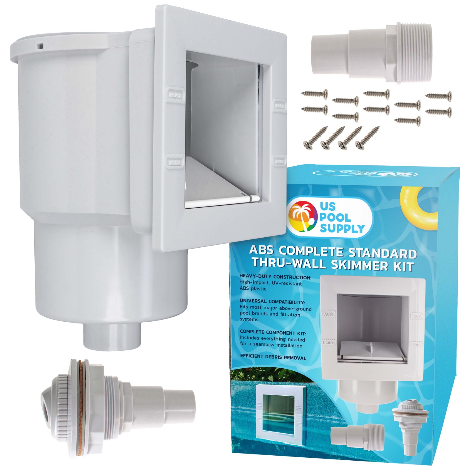U.S. Pool Supply Standard Pool Skimmer Kit Above Ground Thru-Wall Kit