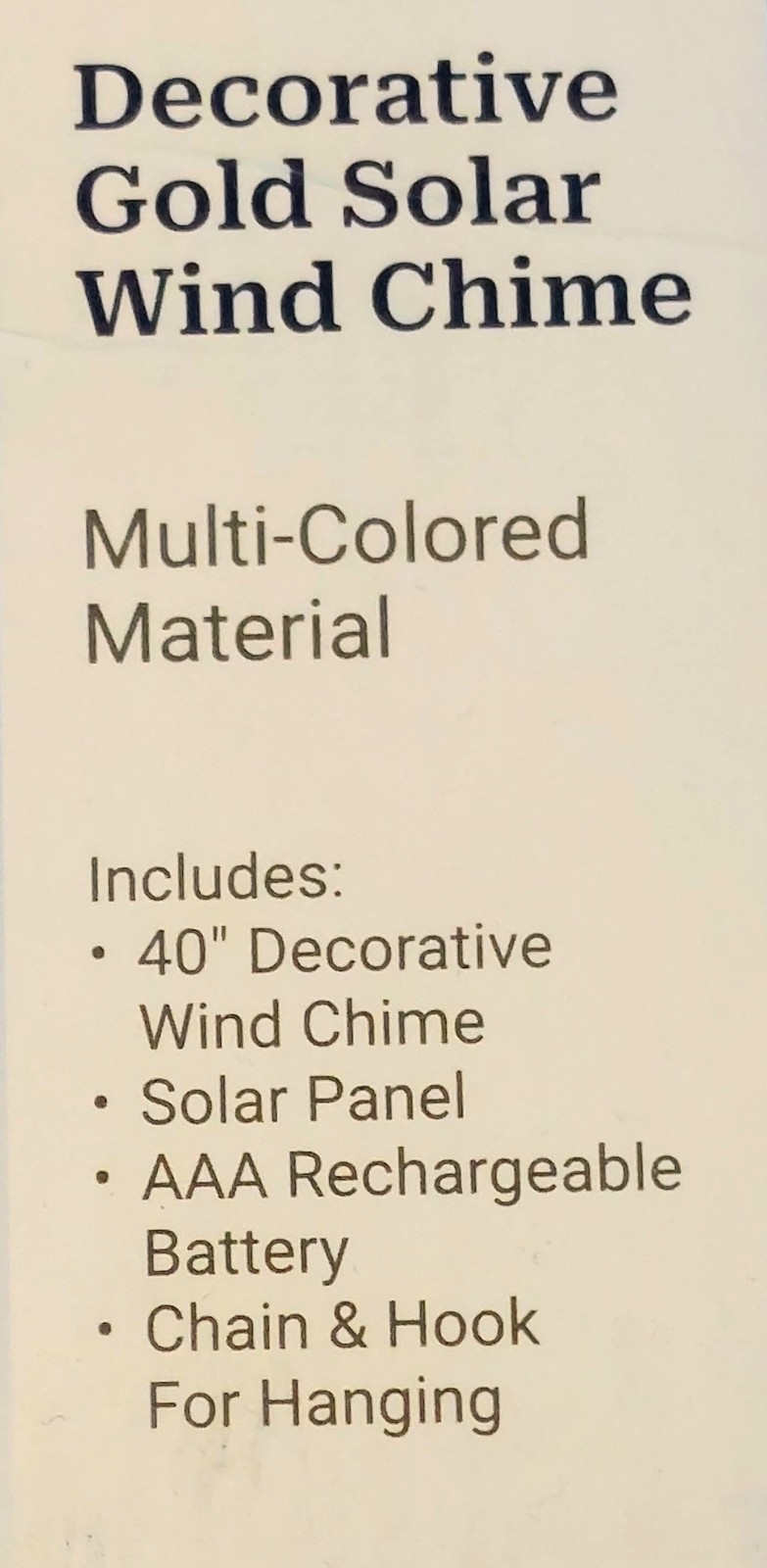 Wind Chimes Sun Face🌞 Wind Chimes Outdoors Hanging Gold Solar Lights 40″ New