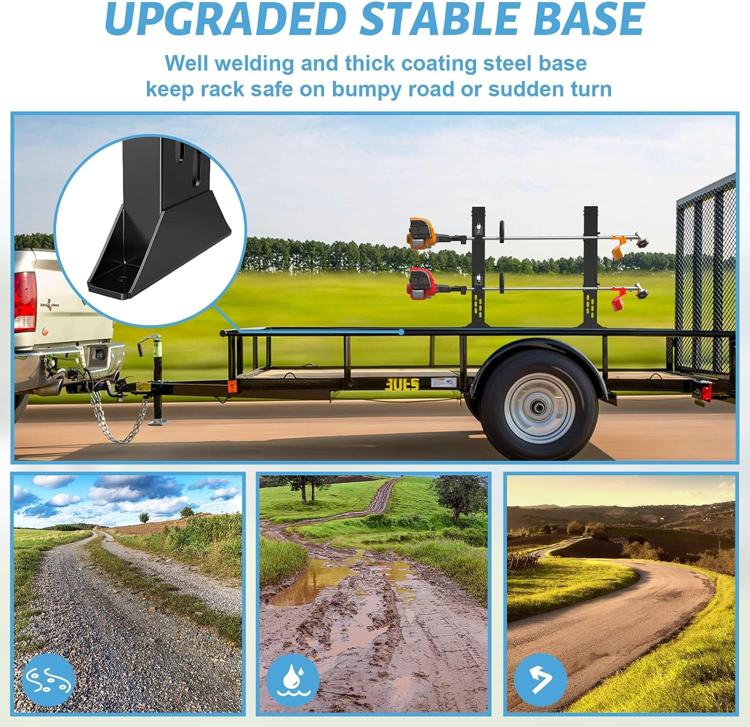 Trimmer Racks for Open Trailers – Weedeater Rack Lockable Weed Eater Racks for O