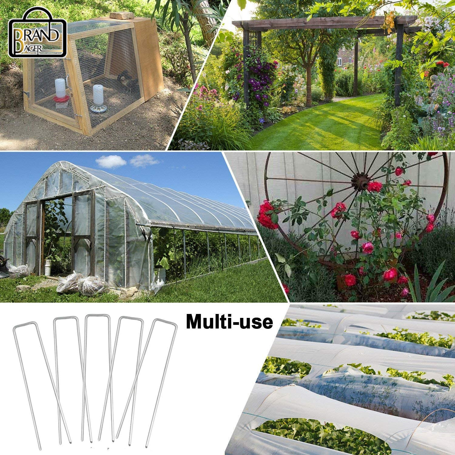 Galvanized 6 in Landscape Staples Garden Stakes Weed Barrier Fabric Pins 1000×