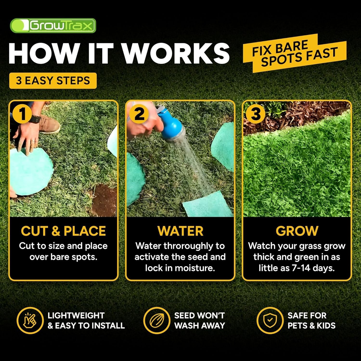 Fast Germination 50 SQFT Bermuda Rye Grass Seed Mat – Eco-Friendly Lawn Solution