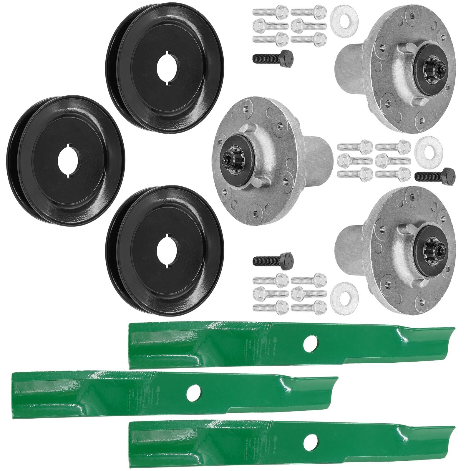 48″ Deck Spindle w/ Pulley & Blade For Ferris 300S S65Z / Massey Ferguson MF2500