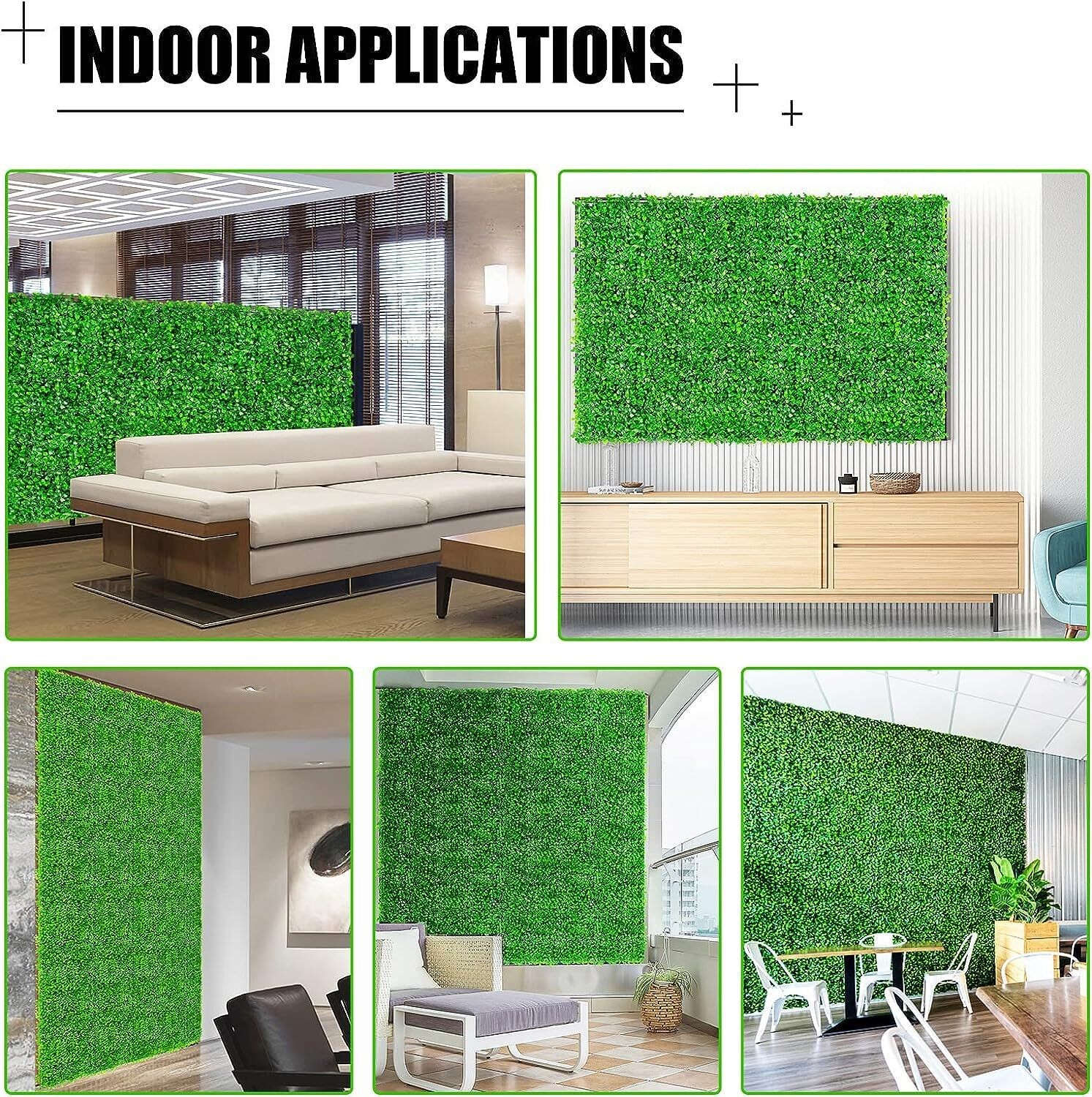 24PC 24″x16″ Artificial Boxwood Mat Wall Hedge Decor Privacy Fence Panels Grass