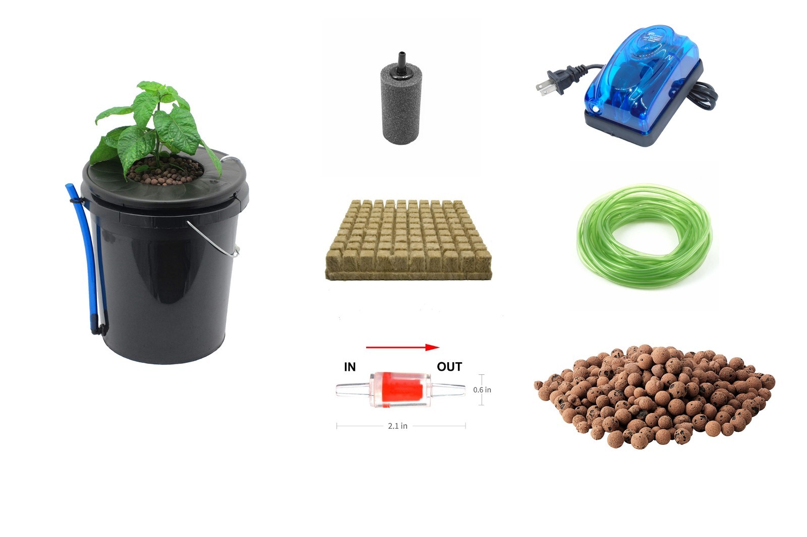 Hydroponics Deep Water Culture DWC Hydroponic System, 5 Gallon