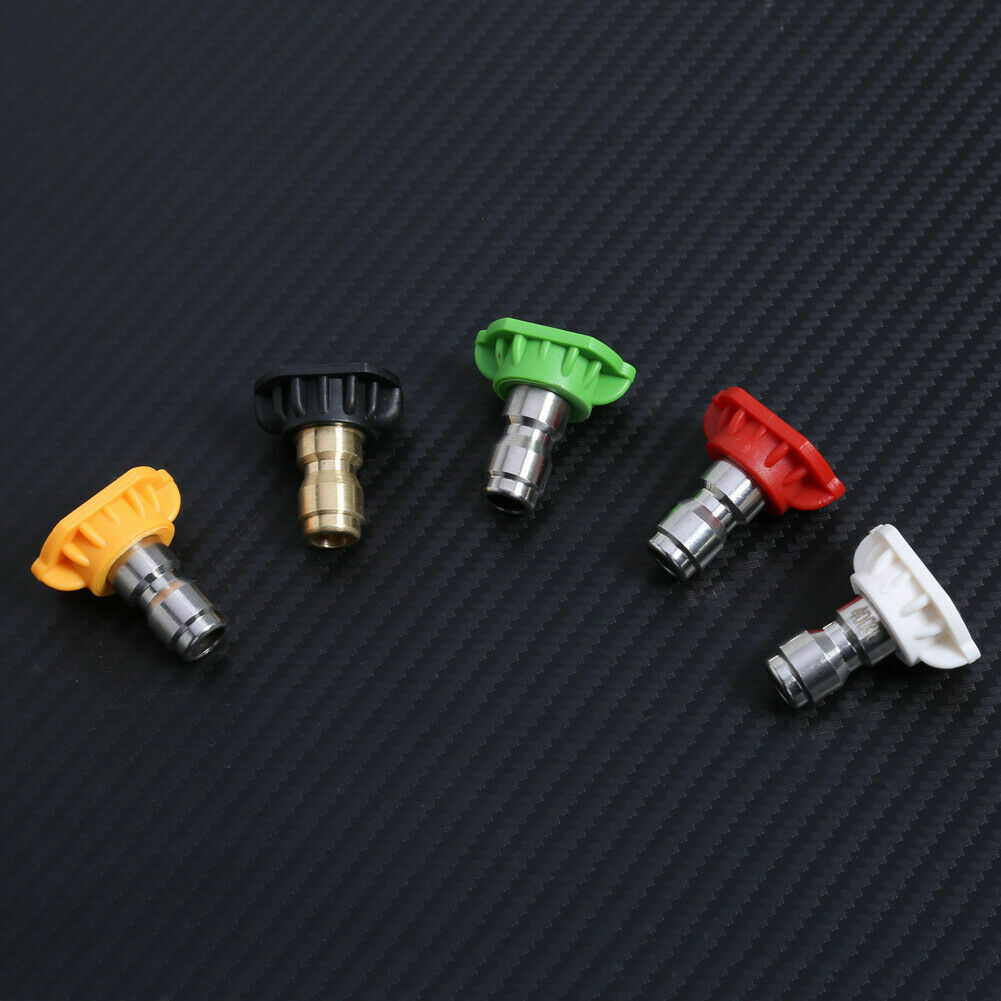 5pcs 1/4″ Pressure Washer Spray Tips Nozzles High Power Quick Connect Kit Set US