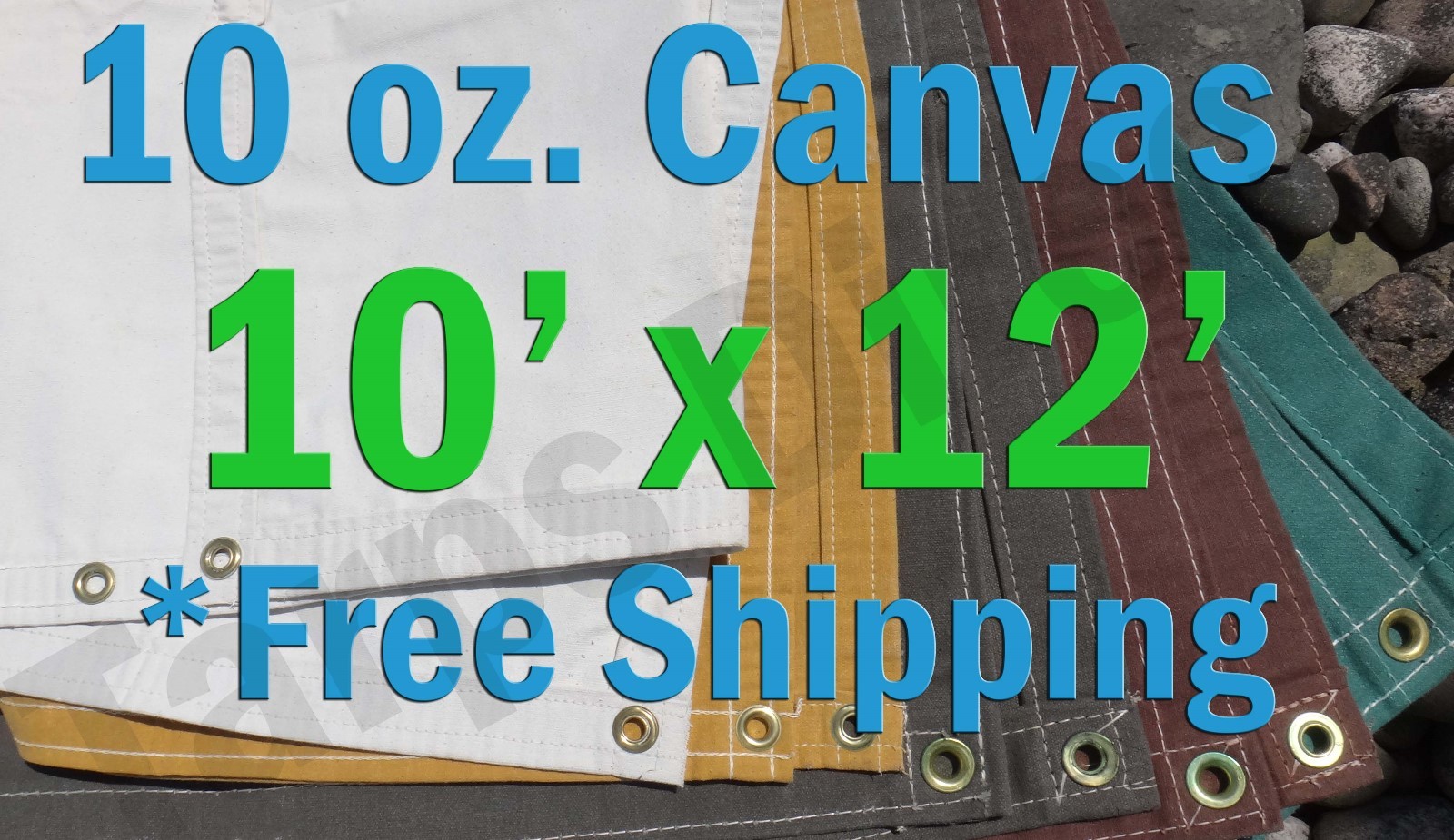 10 Ft. x 12 Ft. 10 Oz. Cotton Canvas Breathable Water Resistant Tarps