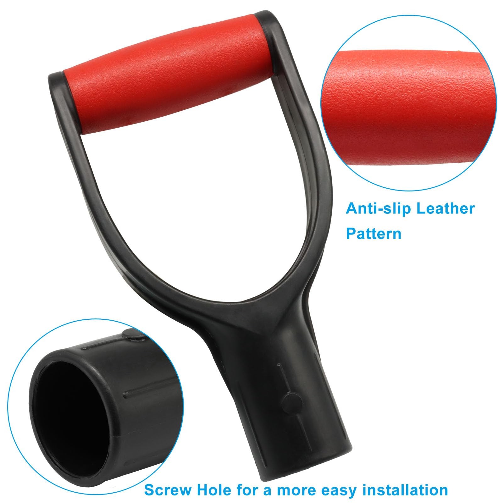 Hitefu, Red-Black,1-1/4″ Polypropylene Handle