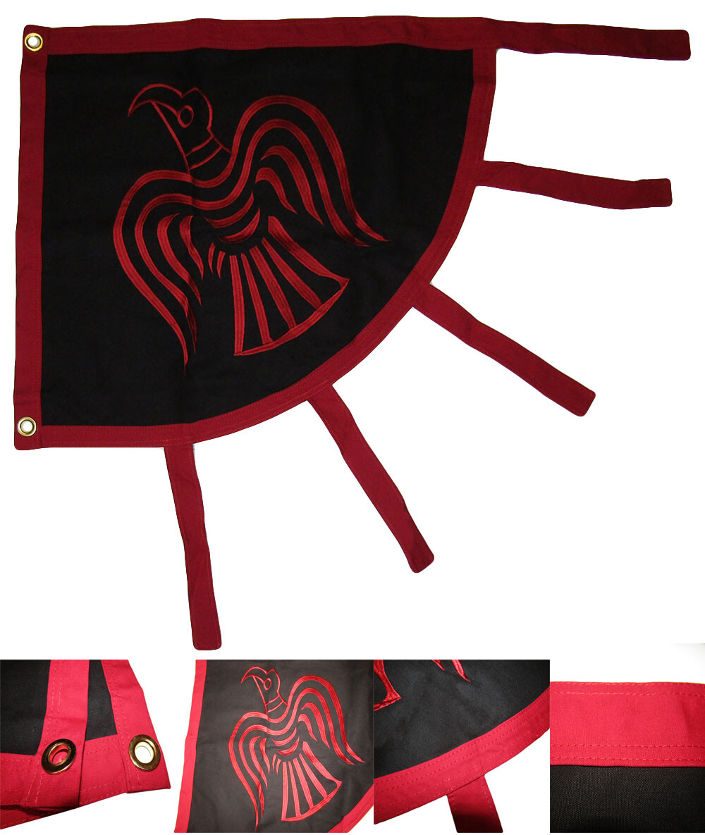 3×4 Viking Raven Red Black 100% Cotton Premium Flag Large 3’x4′ Grommets 2 clips