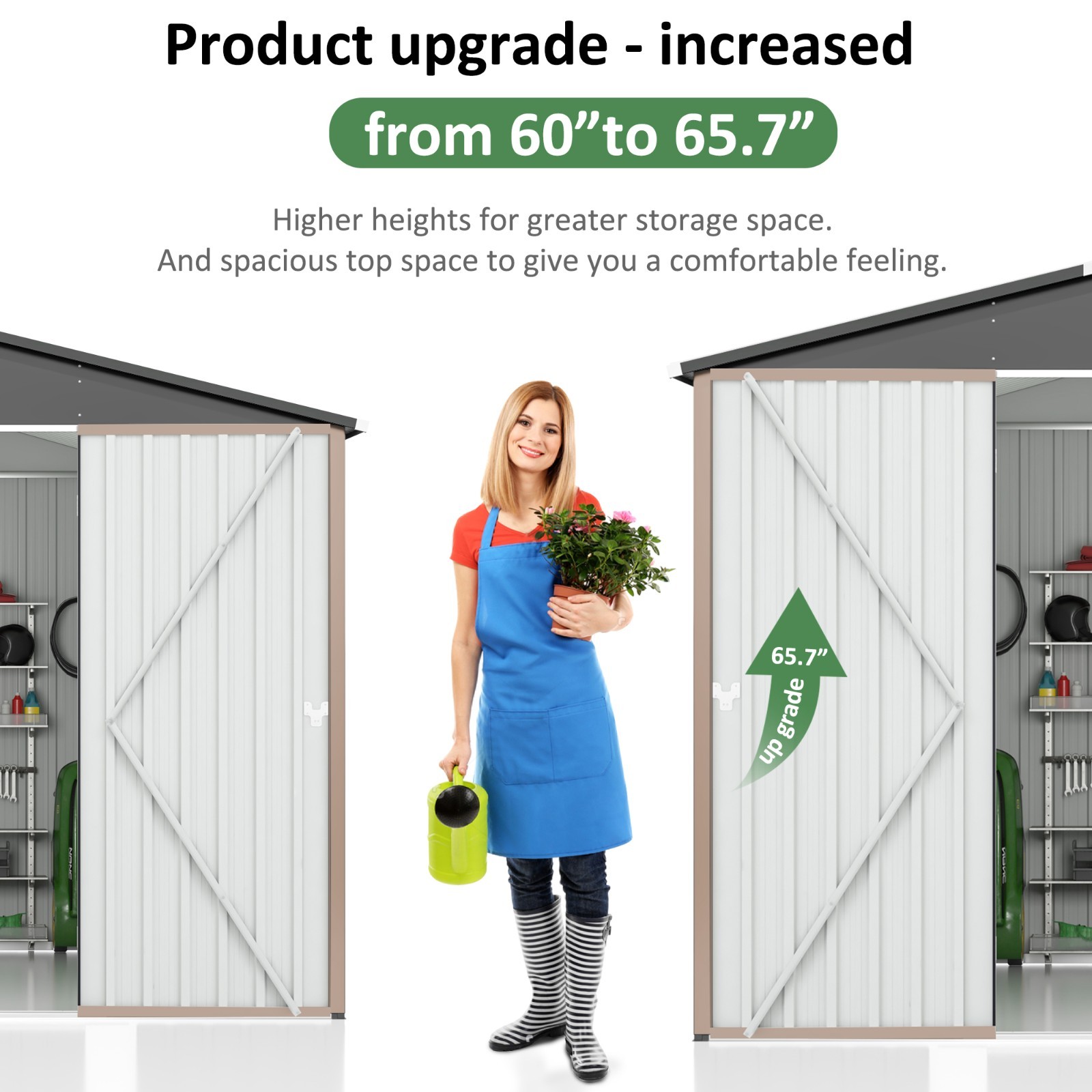 10 x 10 ft Metal Outdoor Storage Shed with Lockable Doors and Vents,Brown