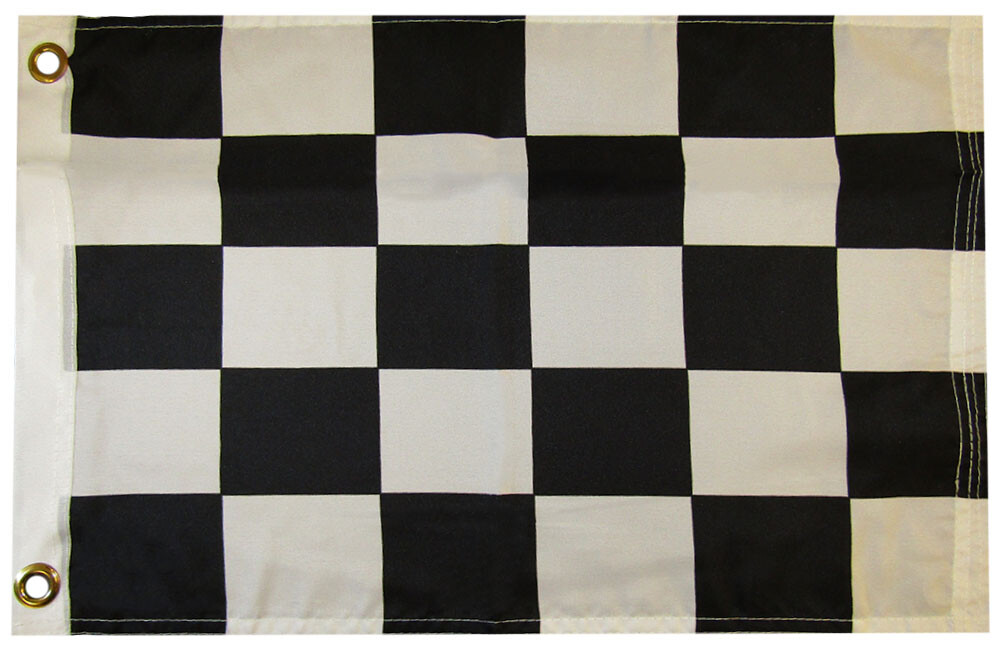 Black & White Checkered Racing 100D Woven Poly Nylon 12×18 12″x18″ Flag Grommets