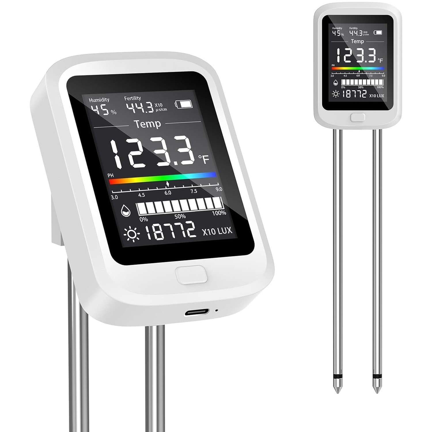 6-in-1 Digital PH Soil Tester LCD Moisture Plant Water Temperature Test Meter