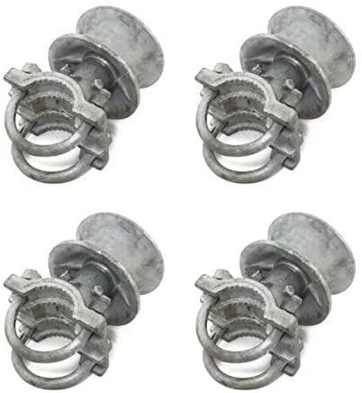 (4-Pack) 4″ Round Post x 2 1/2″ Round Gate Frame Steel Cantilever Roller