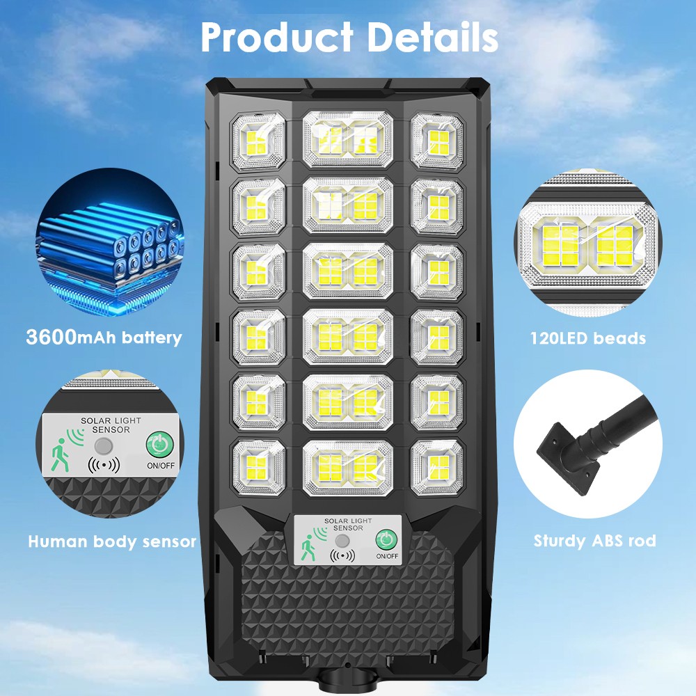 2 Pack Commercial 1000000LM LED Dusk to Dawn Solar Street Light Road Area Lamp