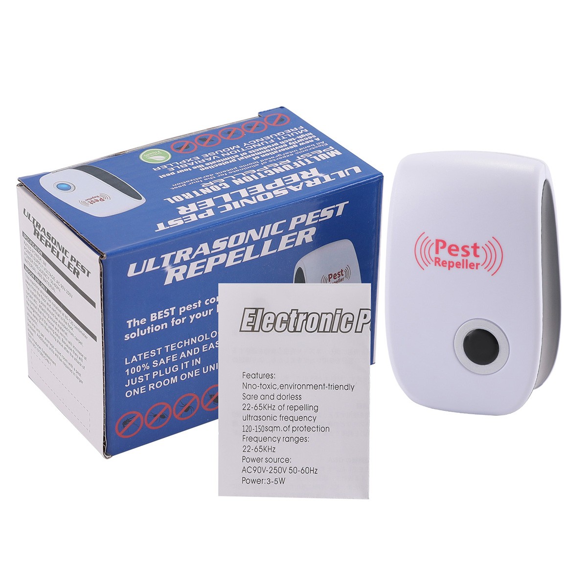 Ultrasonic Pest Repeller 1~8Pack Electronic Indoor Plug in for Insects, Pest Con
