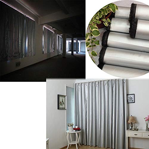 Blackout Drapery Shade Fabric Black and Silver 100 Percent Shading Light 3Yards