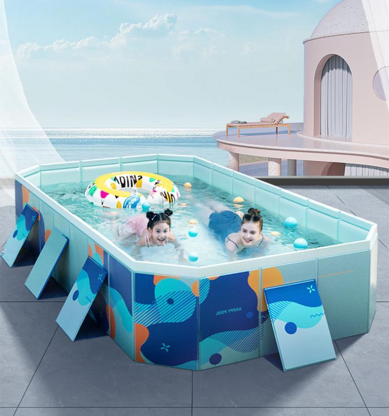 Foldable Summer Swimming Pool for Kids & Adults Garden Outdoor Non-Inflatable