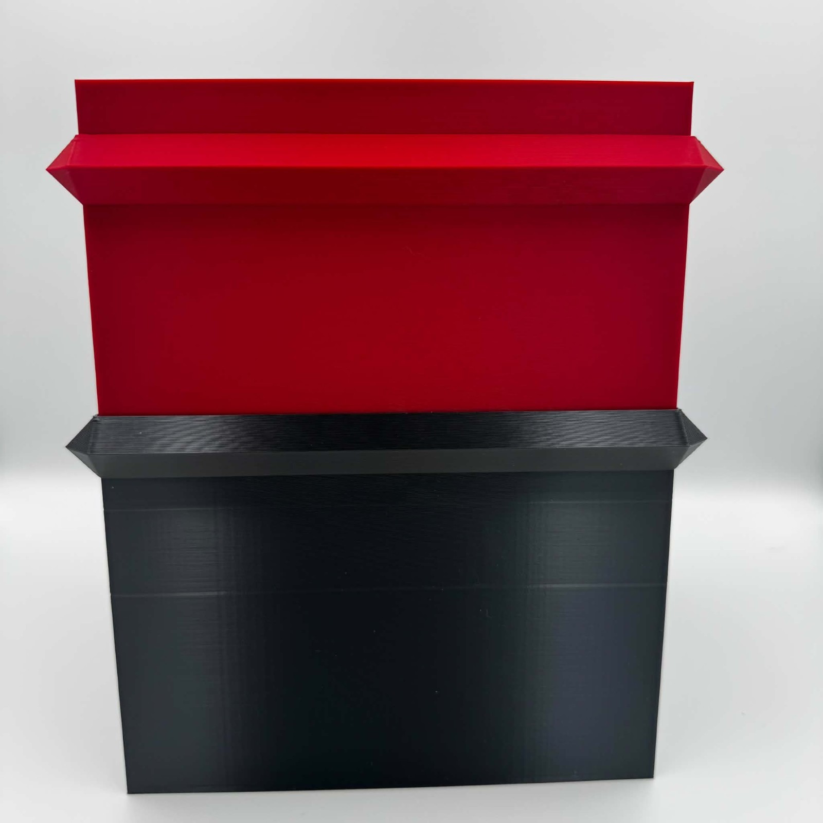 Red/Black Pond Filter Box Dual Filtration w/ Media Tray Waterfall Outlet