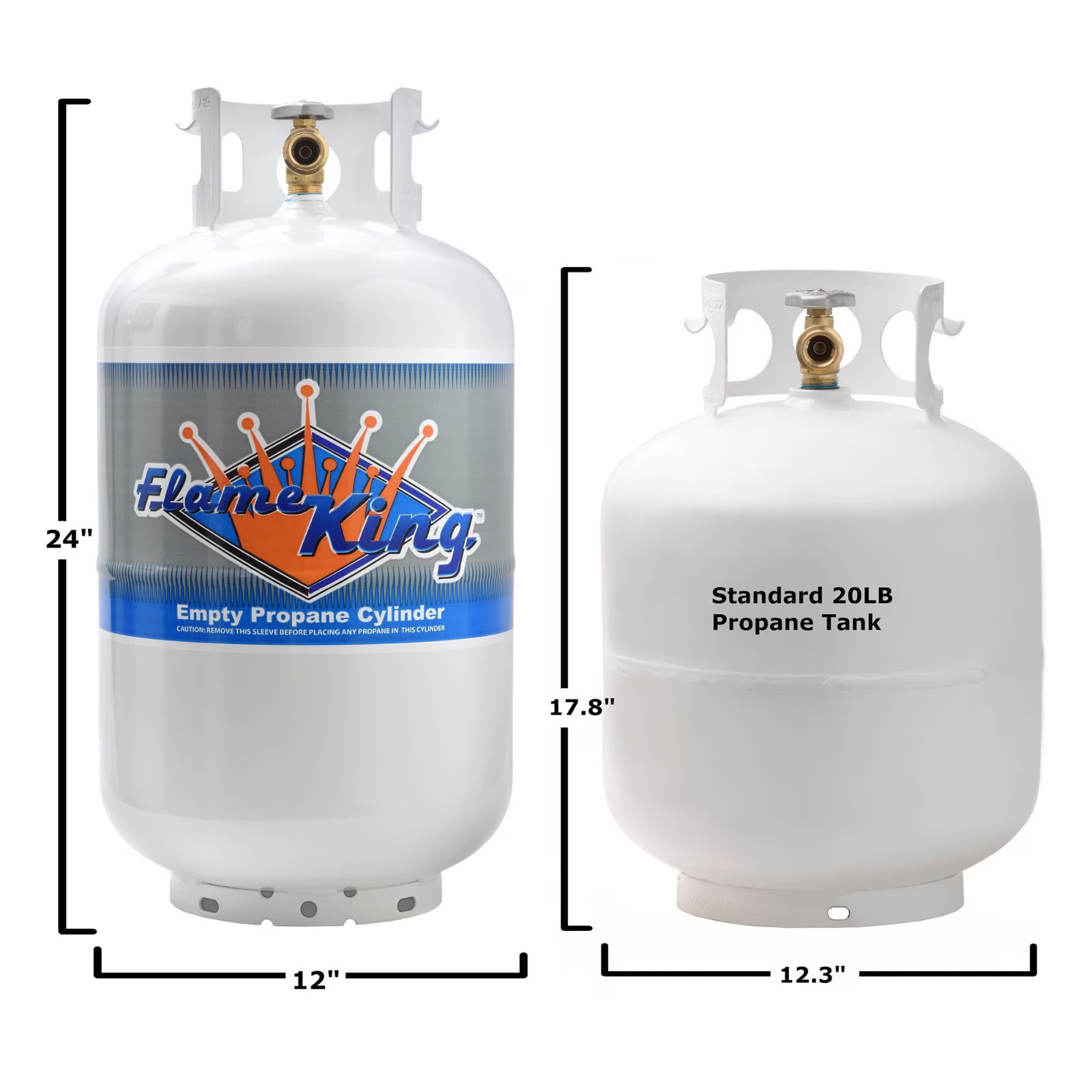 Flame King 30 lb. Propane Tank with Type 1 Overfill Protection Device Valve, New
