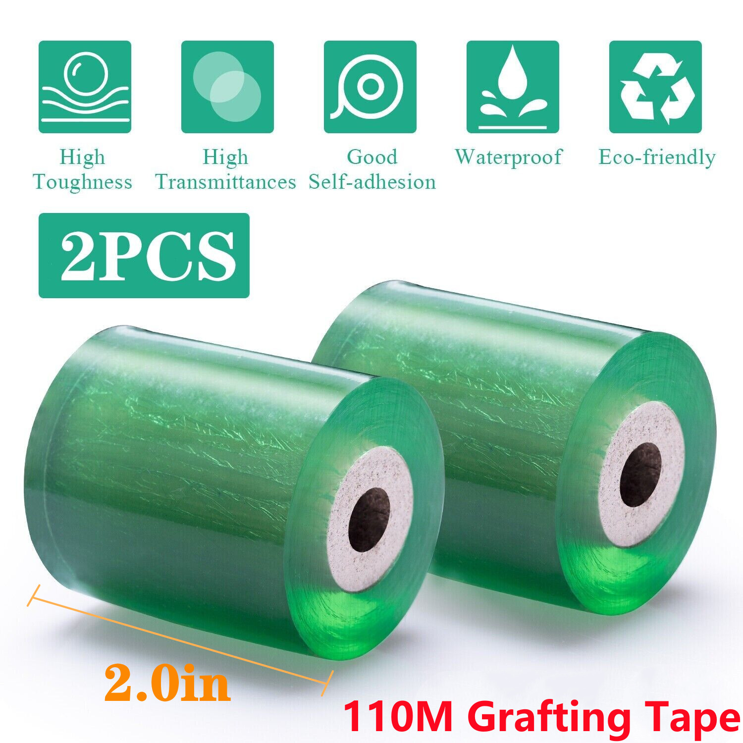 110M Grafting Garden Tree Seedling Self-adhesive Stretchable Pruning Tape 2pcs