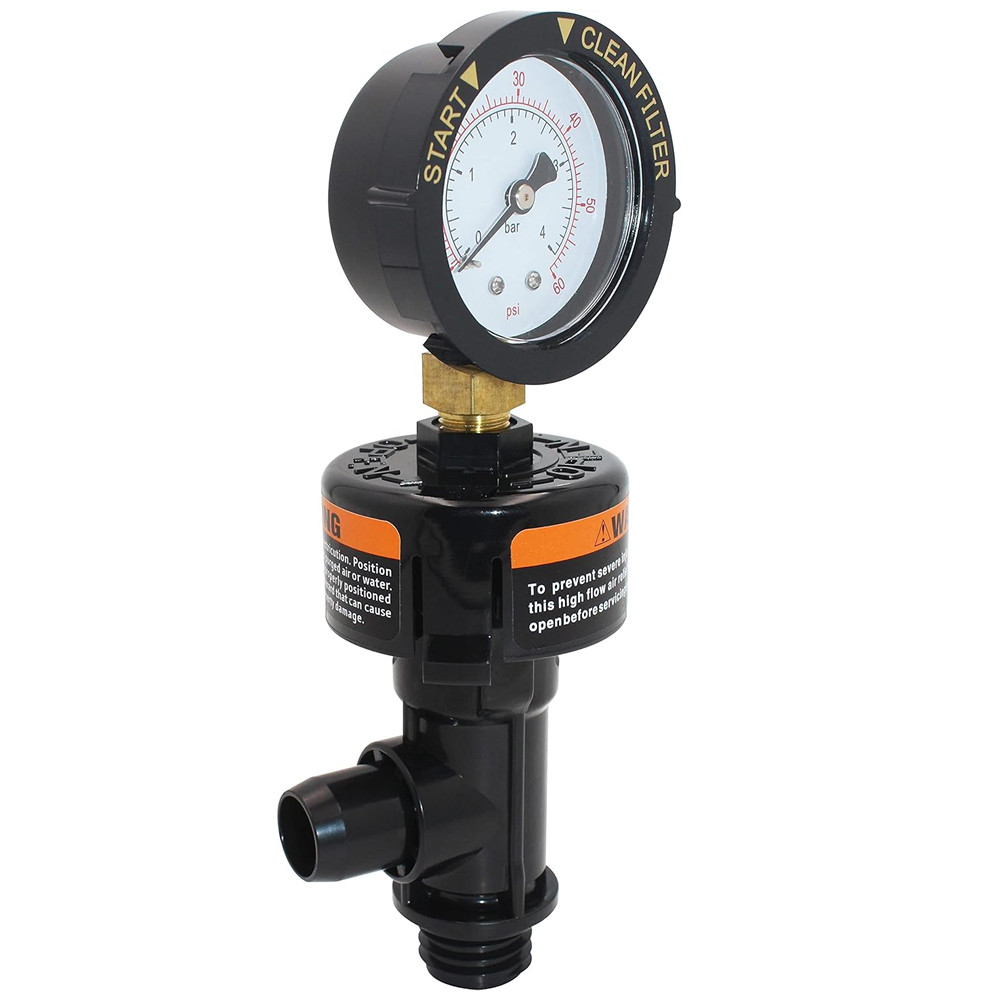 98209800 High Flow Manual Air Relief Valve w/ Gauge Fit for Pentair Pool Filters