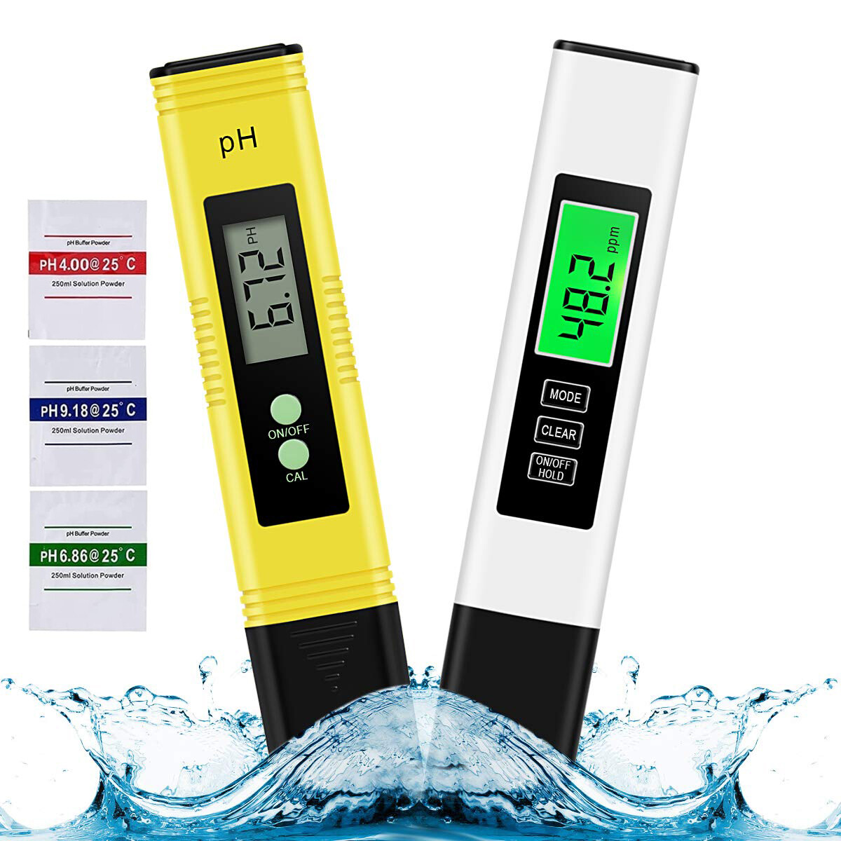 PH&TDS Digital Meter,TDS EC Temperature Water Quality Tester 0-9999ppm,0-14 PH