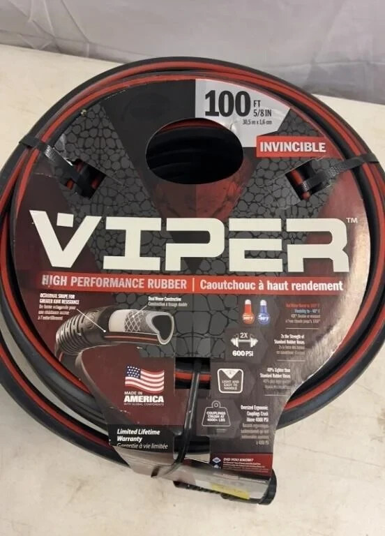 Element Viper 100ft 5/8 Diameter Rubber Heavy Duty 600 PSI Hose