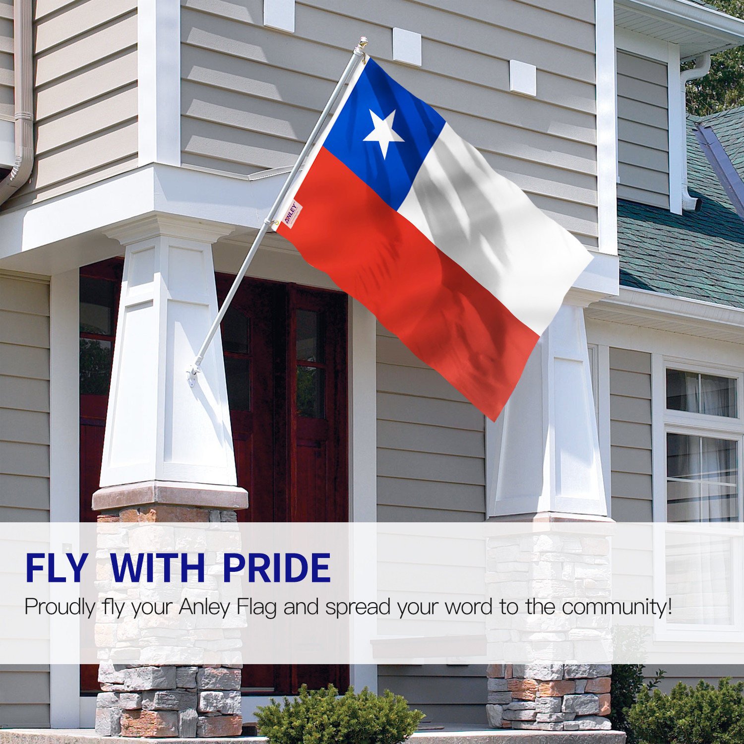 Anley Fly Breeze 3×5 Foot Chile Flag – Chilean Flags Polyester