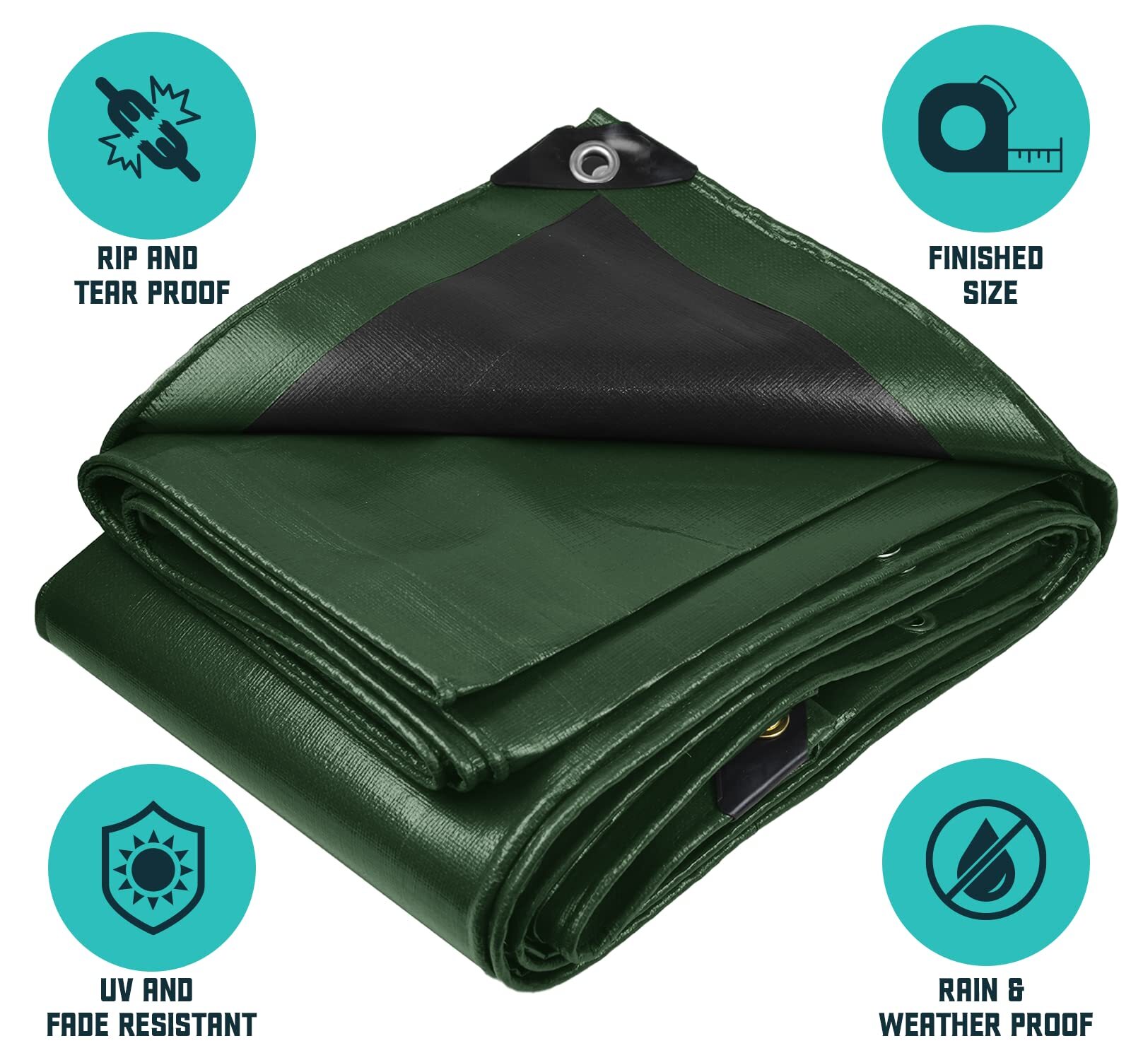 Core Tarps Extra Heavy Duty 16 Mil Tarp Cover Waterproof UV Resistant Rip and