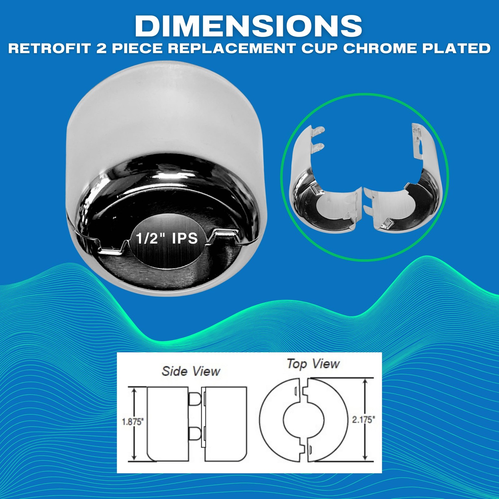 Fire Sprinkler Escutcheon Cup, Retrofit 2 Piece Escutcheon Pendant Cup Chrome…