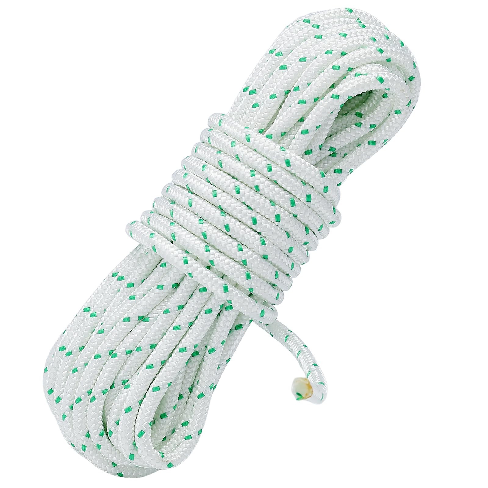 Bullwall 5.0mm Recoil Starter Rope 10-Meter Heavy-Duty Pull white and green