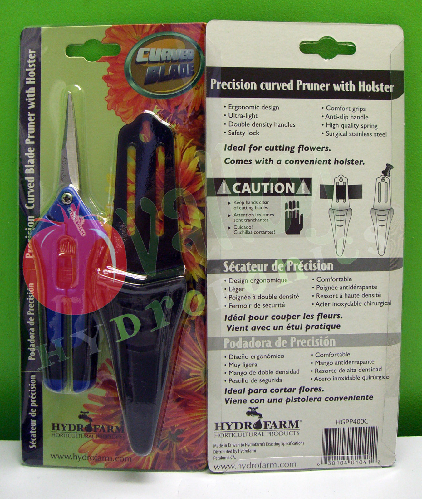 1, 2, 3: Hydrofarm PRECISION PRUNER (Straight-Curved) Trimmer Ergonomic Scissors