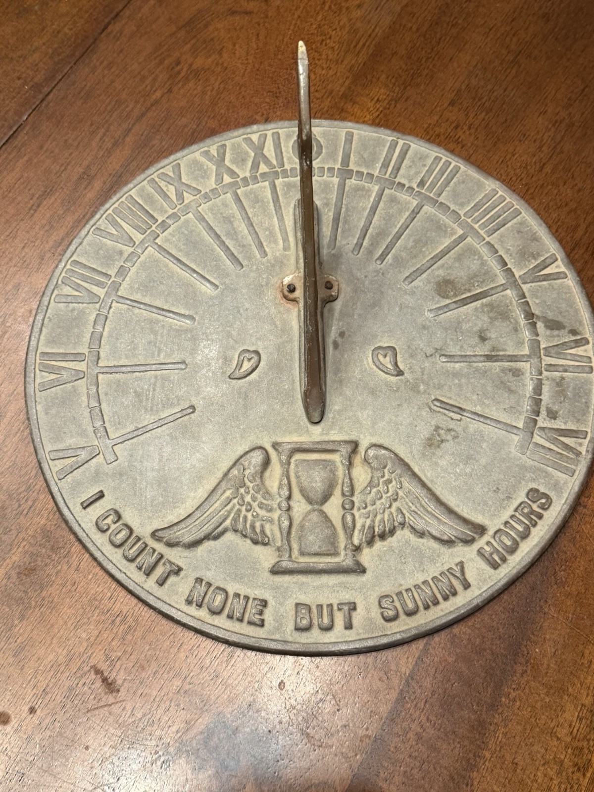 Count None But Sunnny Hours Sundial Metal Vintage