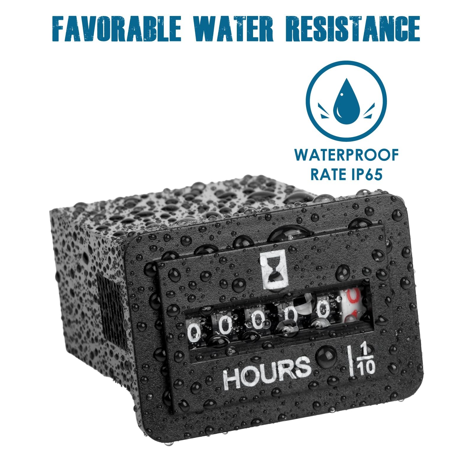 Mechanical Hour Meter for Maintenance,Volt.AC110V to 250V for Lawn Mower Compres