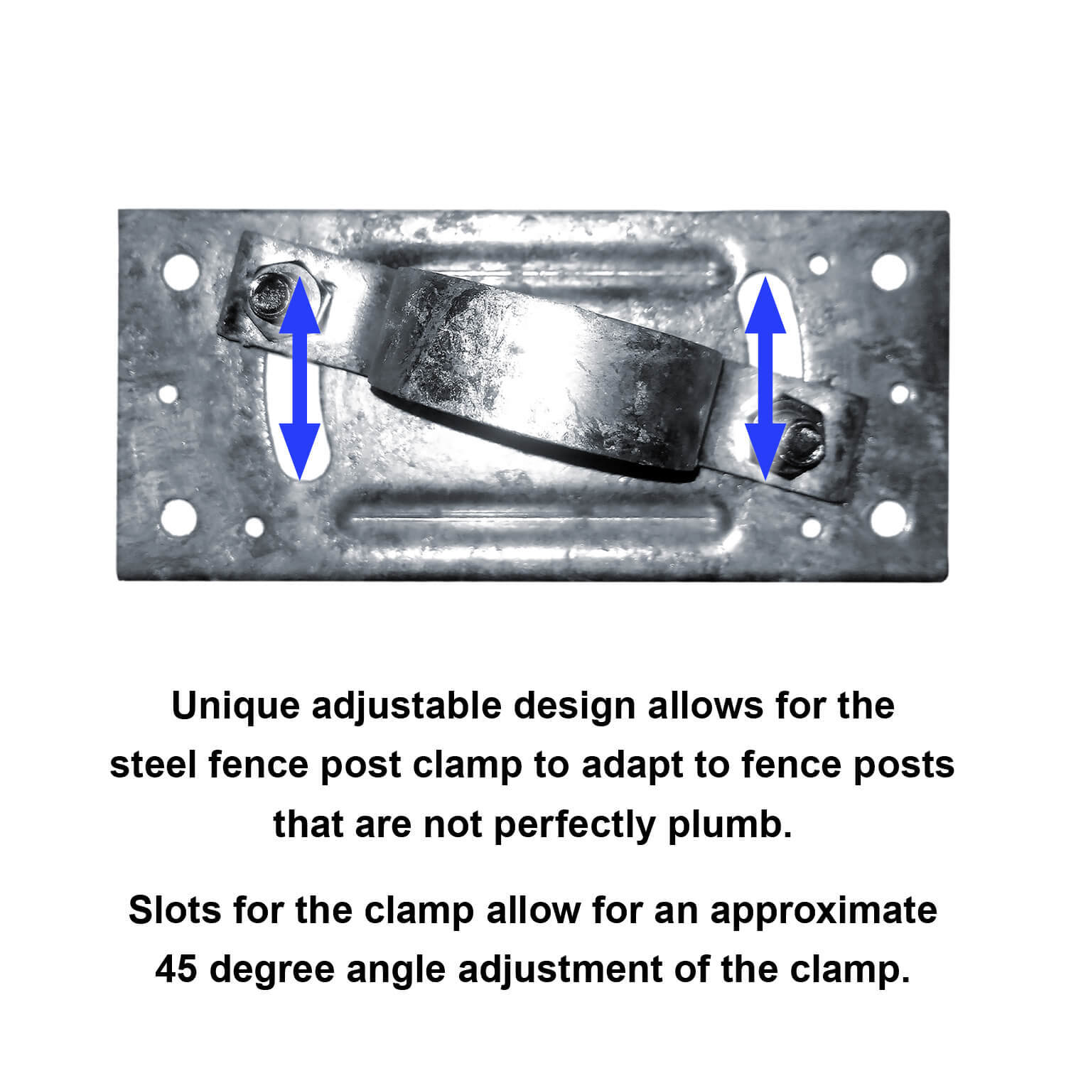 WOOD FENCE TO ROUND STEEL POST WOOD FENCE ADAPTER BRACKET: 1-7/8″ & 2-3/8″