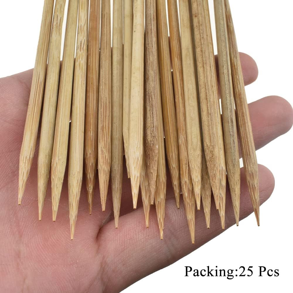 12Inches 25Pcs Natural Carbonized Bamboo Plant Stake Wood Garden Stake Bamboo Ro