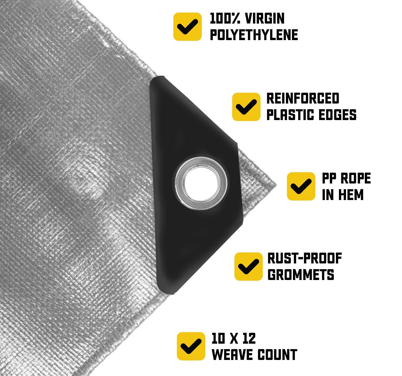 Core Tarps Classic 5 Mil Tarp Cover Waterproof UV Resistant Rip and Tear roof
