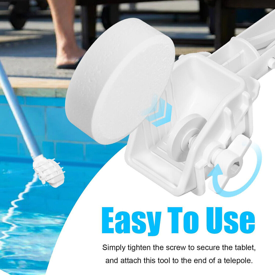 Tablet Holder Tab Holder with EZ-Clip Handle for Swimming Pool Maintenance