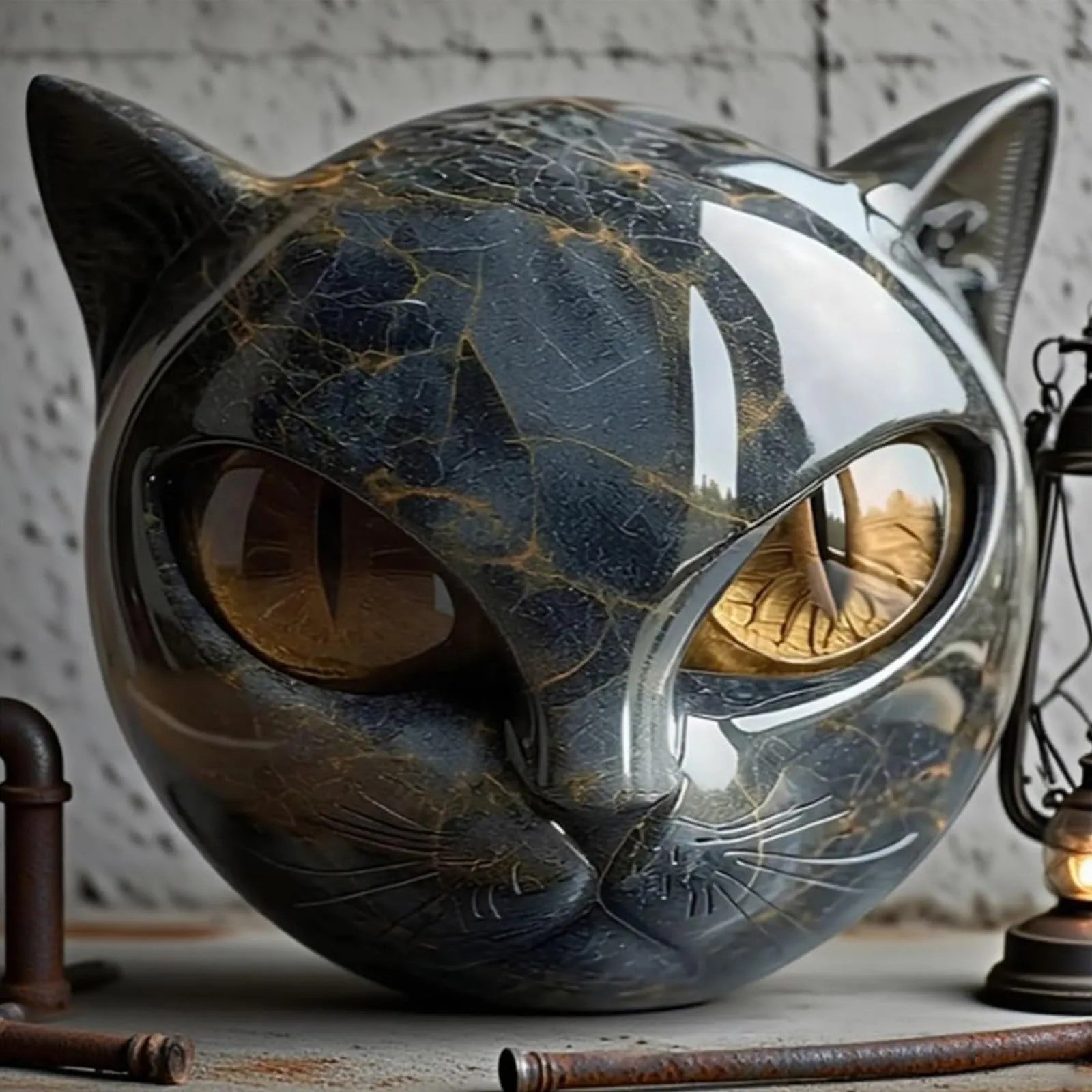 Luxury Black Cat Sculpture Elegant Home Tabletop Decor & Gift-Ready Art Piece